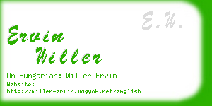 ervin willer business card